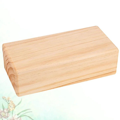 Premium Natural Solid Wood Yoga Block With Rounded Corners And Slick Grip For Legit Balance Training And Killer Flex Stretches And Top Shelf Core Conditioning Sessions, natural light wood, side view.