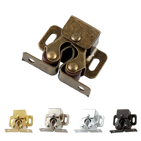 Five Pack Double Roller Door Catches For Cabinets And Cupboards With Screws Bronze Finish mounting hardware in various finishes