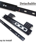 Heavy Duty Keyboard Drawer Slides 10 Or 12 Inch, Three Section Full Extension, Ball Bearing Quiet Runners, detached view