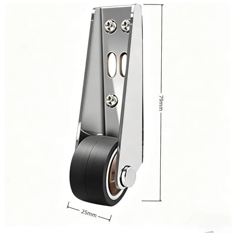 Heavy Duty Vertical Track Roller Wheel With Durable Rubber Caster, glides smoothly, alloy steel bracket, supports 110 lbs.