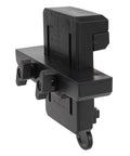 Straight Shooter Cabinet Door Alignment Jig And Quick Draw Hang Mounting Fixture close-up of T-arm mount with adjustable knobs.