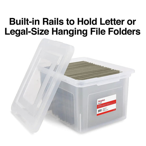 Stackable Clear Plastic Hanging File Box With Snug Snap Lid And Sturdy Side Rails For Letter Legal Documents Sleek Home Office Organizer That Hits Different Daily