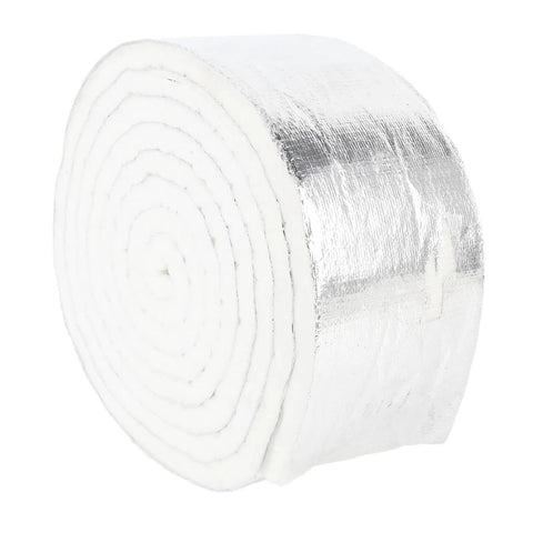 Heavy Duty Heatproof Aluminum Foil Fiberglass Pipe Insulation Tape With Strong Adhesive For Pipes Wires Auto Parts And Home Repair 3.94 In Wide By 0.47 In Thick By 10.82 Ft Long, rolled tape