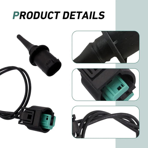 2Pcs Outer Ambient Air Temperature Sensor For Mercedes Benz Cars Waterproof Exterior Climate Detection Module With Wiring Harness Connectors Oem 0075421318 close-up view of connector details and wiring