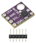 Temperature And Humidity Sensor Module With I2C Breakout For Arduino, SHT31-D Sensor, shown with pins and purple board design