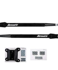 Beefy Heavy Duty Boxed Rear Radius Arms for Can Am Maverick X3 72 Inch Turbo X RC X MR X RS Max Models Lower Two Rods Only Black Finish With Reinforced Pivot Joints And Five Eighth Inch Heim Joints For Serious Strength, black boxed rear radius arms set