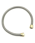24 Inch Stainless Steel Bellow Propane Hose For RV Low Pressure Fireplace Extension With 3/8 Inch Female Flare Nuts And Brass Swivel Fittings