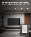 4 Inch Retrofit Led Recessed Lights, Dimmable Downlight With Baffle Trim, 5Cct Adjustable Color Temperature in a stylish living room.
