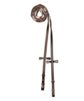 Rubberized Web Reins For Horses With Premium Leather Grippy Non Slip Grip Seven Hand Stoppers And Stainless Steel Buckles