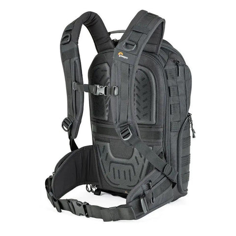 Rear view of ProTactic 350 AW II Modular Camera Backpack with adjustable straps for laptops up to 13 inch and camera gear