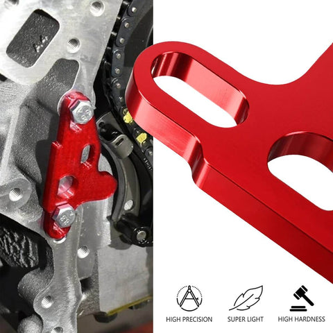 Close-up of Two Piece Oil Pump Alignment Tool Kit, Billet Aluminum Guide for Gen V LT1 LT4 LT5 L83 L86 L87 Engines installed
