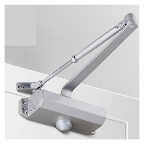 Heavy Duty Automatic Door Closer With Dual Spring Hydraulic Buffer Smooth Silent Close Multiple Speed Settings Fits 25Kg To 80Kg Doors