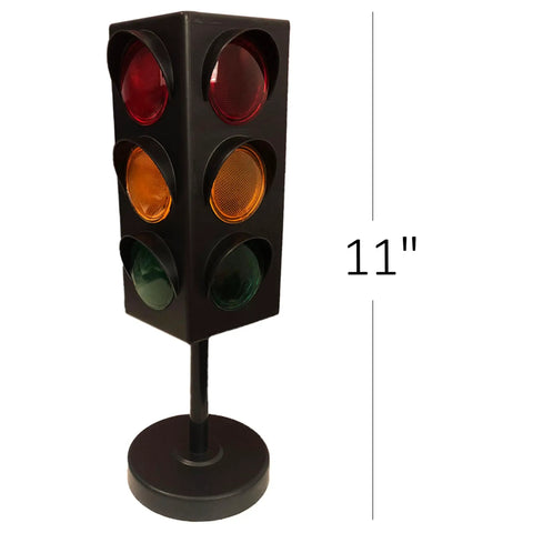 11 inch Traffic Light Table Lamp For Kids With Color Changing LEDs, bedside nightlight with red, yellow, green lights.