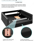 Aluminum alloy housing of the 12th Gen Intel N150 Mini PC Barebone Desktop with thermal pad for efficient heat transfer.