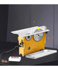 Built Tough Portable Woodworking Table Saw Featuring Dual High Power Motors Plus No Mess Dust Control On A Heavy Duty Aluminum Bench for precision cuts
