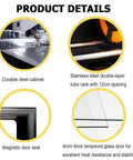 Smart 3D Printer Filament Dry Storage Cabinet Featuring Intelligent Auto Humidity Control with durable steel and glass components.