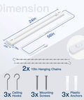 Two Foot LED Shop Light With 2200 Lumens And Cool Daylight 6500K Ceiling Or Hanging Mount Built Tough D Shaped Tube dimensions and parts