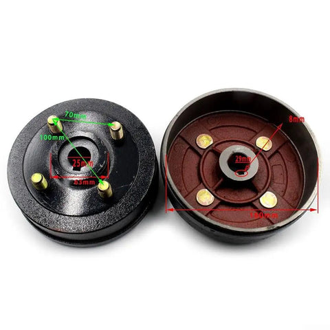 Beefed Up Electric Tricycle Brake Hub With Cast Steel Drum Pads For E Bike Replacement 160 Or 180mm Rear Fixed Disc Wear Resistant Construction And Integral Pressing Tech 205 Bearing For Durable Stops, 180mm drum