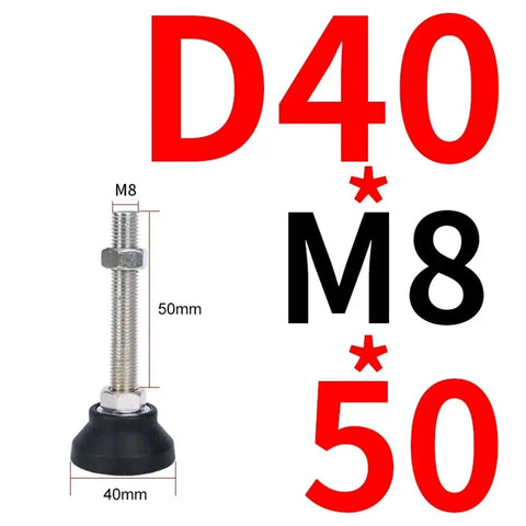 Built Tough Swivel Furniture Levelers 4 Pack Adjustable Table And Cabinet Feet heavy-duty M8 threaded adjuster 50mm lift.