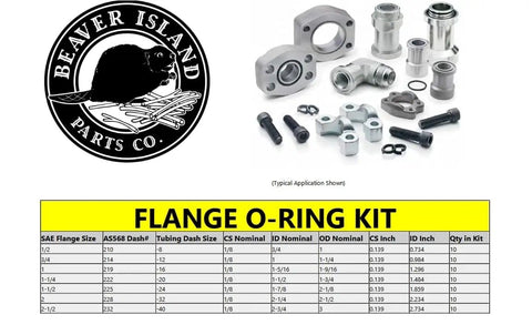 O Ring Kit For Hydraulic Systems With 70 Pieces In 7 Common Sizes Buna N 90 Durometer O Rings SAE Code 61 And 62 Flange Fittings