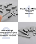 10-piece stainless steel round-ended feather keys, 8x7x25 mm, parallel-drive shaft keys for mechanical fasteners