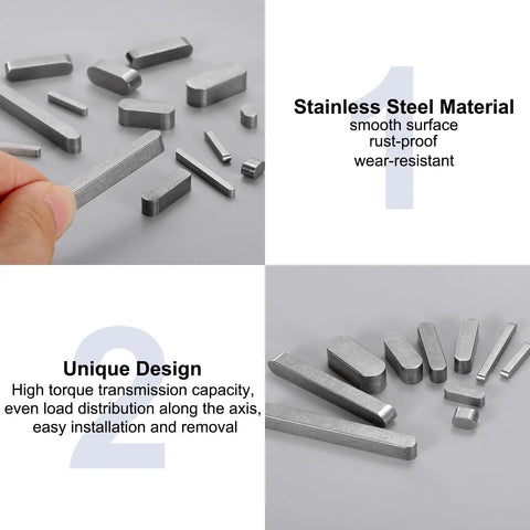 10 Pack Round Ended Feather Keys 6x6x50mm Stainless Steel Shaft Key Stock For Fasteners And Mechanical Projects Beefy Rustproof Drive Keys For Industrial Use, stainless steel