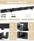 Sturdy Matte Black Wall Mount Coat Rack With Five Heavy Duty Metal Hooks, Rustproof And Waterproof, installation details