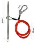 Spearfishing Stringer For Fish With 33 Inch Coated Stainless Cable And Heavy Duty Carabiner Belt Attachment For Securely Stowing Speared Fish On Your Weight Belt Easy Clip Setup For Quick Access Gear