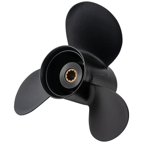 9.9 x 12 Aluminum Outboard Propeller For Tohatsu Mercury 25 30HP, 10 Spline Tooth, Right Hand Rotation, Model 3R0B64525-0 Replacement, Drop In Fit, Lightweight Marine Performance For Smooth Acceleration