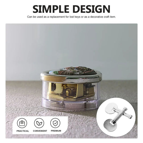 Music Box Winding Key Replacement Round Handle 1.57 Inch For Standard Movements on surface