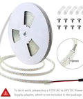 Waterproof LED Rope Lights 32.8Ft Ultra Bright 1200 LEDs 2835SMD 24V DC Warm White coil with screws and clips