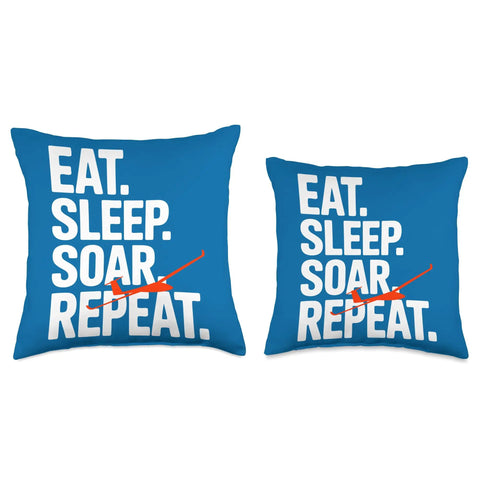 Glider Pilot Throw Pillow For Soaring Enthusiasts Cozy Cushion For Sailplane Fans Awesome Gift For Flight Training Students