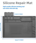 Magnetic Repair Work Mat For Soldering And Electronics Premium Silicone Soldering Mat, Grey, 17.72 x 11.81 inches, non-toxic, anti-slip