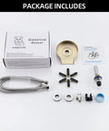 Glass Rinser Cup Washer For Kitchen Sinks 360 Degree Bottle Cleaner Attachment In Stainless Steel Black with included parts
