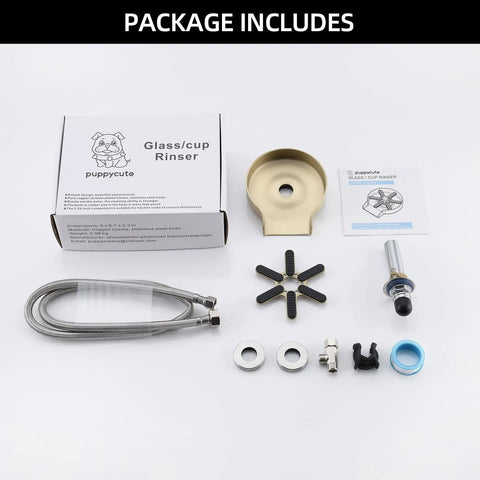 Glass Rinser Cup Washer For Kitchen Sinks 360 Degree Bottle Cleaner Attachment In Stainless Steel Black with included parts