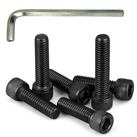 Built Different M6x20mm Socket Head Cap Screws Grade 12.9 Alloy Steel Black Oxide Finish with Allen key, heavy duty bolts