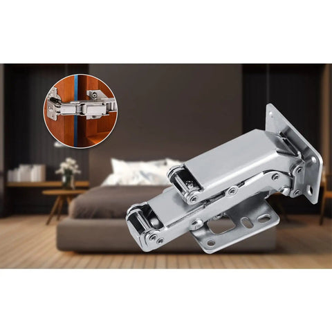 Beefy Heavy Duty Cabinet Hinges With Carbon Steel Build 150-170 Degree Adjustable Wide Opening Hydraulic Cupboard Hinges For Thick Doors 16-40mm With Screws