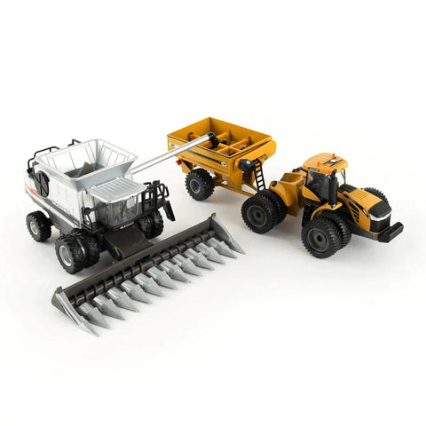 One Sixty Fourth Scale AGCO Harvesting Set With Gleaner A86 Combine And Front Dual Headers Challenger MT975E 4WD Diecast