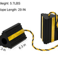 Heavy Duty Rubber Wheel Chocks With Rope Two Pair Or Four Pack Reflective Strips Anti Roll Immobilizer For RVs Trucks Trailers