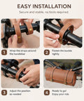 Instructions for attaching Bike Handlebar Bag For Marin Rift Zone 2000 To 2025 Waterproof Front Bag with dual zippers to handlebar.