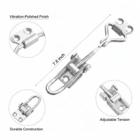 Heavy Duty Adjustable Toggle Latch 304 Stainless Steel Draw Closure For Marine Deck Boxes And Industrial Enclosures