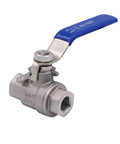 Full Port Stainless Steel 304 Ball Valve Heavy Duty for Water Oil and Gas with Blue Vinyl Insulated Locking Handles One Quarter Inch NPT