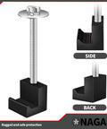 No Sweat Truck Tool Box Mounting Kit With Easy No Drill Setup showing a heavy-duty J hook clamp with steel bolt and rubber padding.