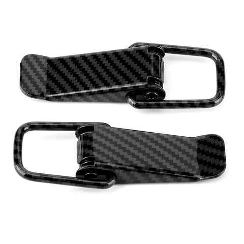 Quick Release Hook Lock Clip For Cars And Trucks, Universal Fit With Carbon Fiber Texture Hood Fastener, two clips