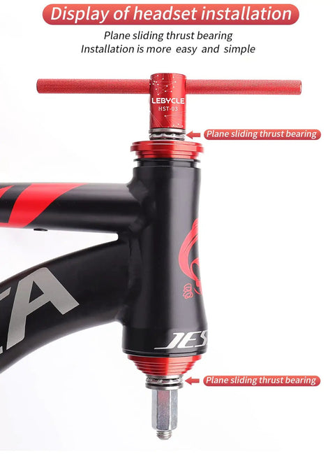 Heavy Duty Bike Headset Cup And Bottom Bracket Press Install Tool with plane sliding thrust bearing on a bike frame