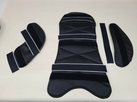 Flat Track Go Kart Seat Pad And Arm Pieces Kit For Dirt Racing, Ride Ready For Adult Size XXL XXXL, All Black With One Half Inch Foam