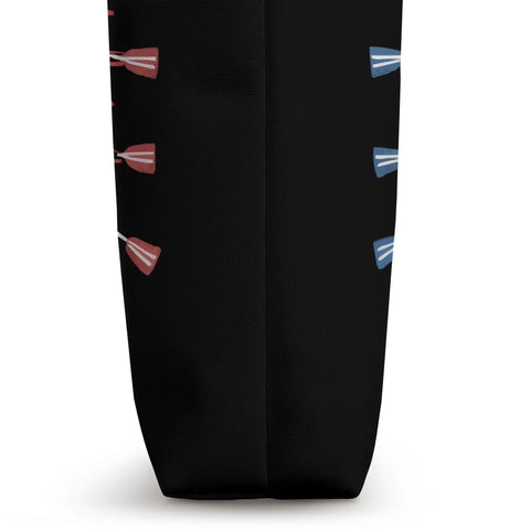 Side view of black Paddler Tote Bag For Dragonboating Gear Built For Dragon Boat Racing Crews Easy Carry For Men And Women.