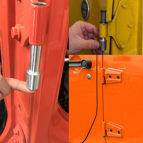 Jeep Wrangler Door Bushing Removal Tool And 4 Nut Kit For JK JKU 2007 2017 Easy Install Beefy Stainless Steel Door Bushings With Plastic Inserts And Black Powder Coated Rust Resistant Hinge Nuts on Jeep door hinges
