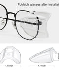 Soft TPU Glasses Side Shields For Eye Glasses And Safety Glasses Wind And Debris Protection installed on spectacles