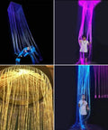6W RGBW Fiber Optic Curtain Lights Bluetooth Waterfall Curtain Light for Windows and Sensory Rooms, multicolored strands displayed